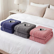 Laura Hill XL Electric Heated Blanket Throw Soft Coral Fleece with 10 Heat Settings - Blue V240-THRG-KH-200-BU