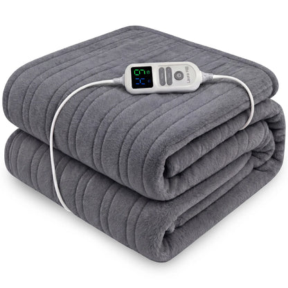Laura Hill XL Electric Heated Blanket Throw Soft Coral Fleece with 10 Heat Settings - Grey V240-THRG-KH-200-GY