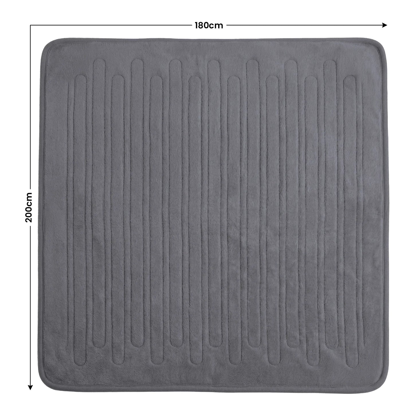 Laura Hill XL Electric Heated Blanket Throw Soft Coral Fleece with 10 Heat Settings - Grey V240-THRG-KH-200-GY