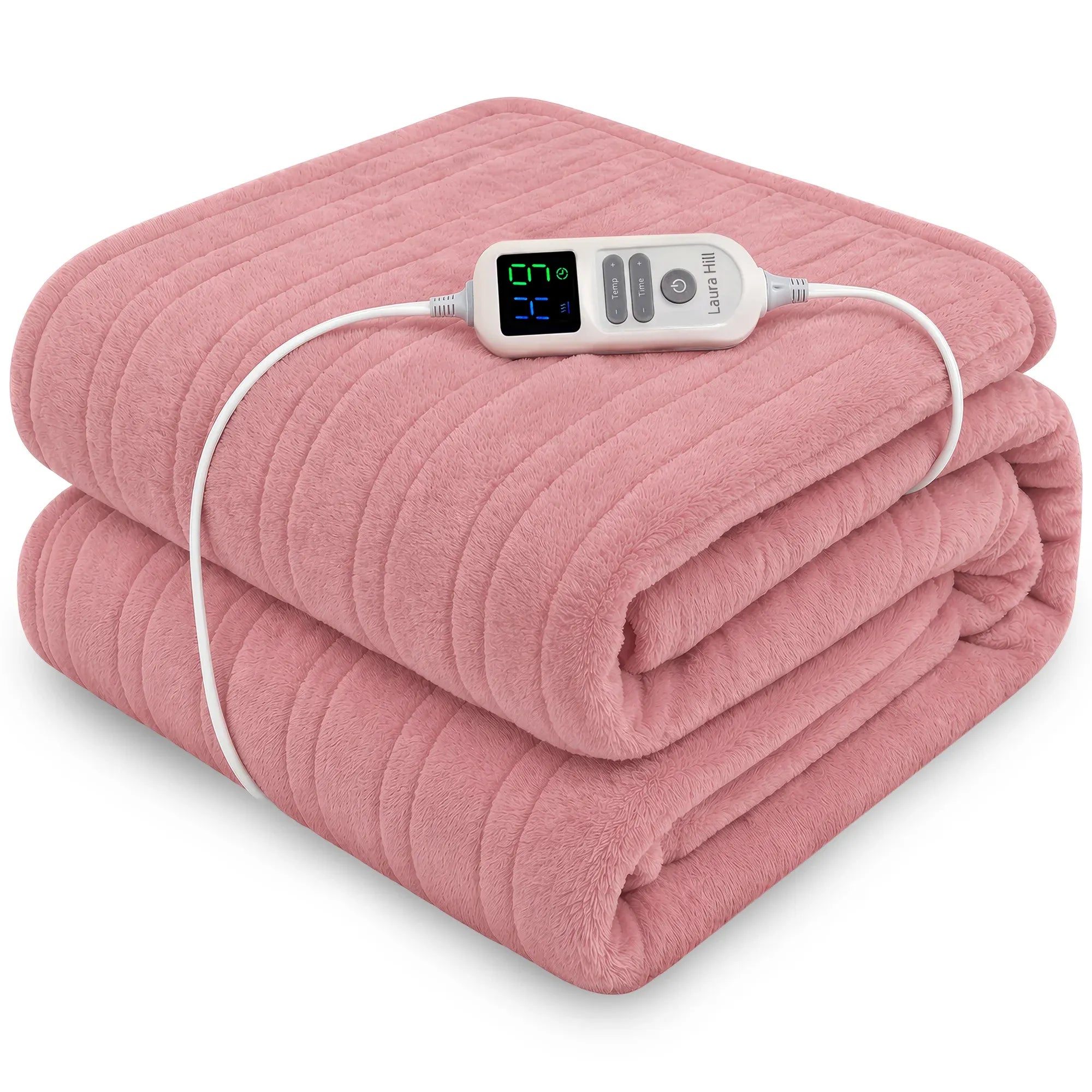 Laura Hill Xl Electric Heated Blanket Throw Soft Coral Fleece With 10 Heat Settings - Pink V240-THRG-KH-200-PK