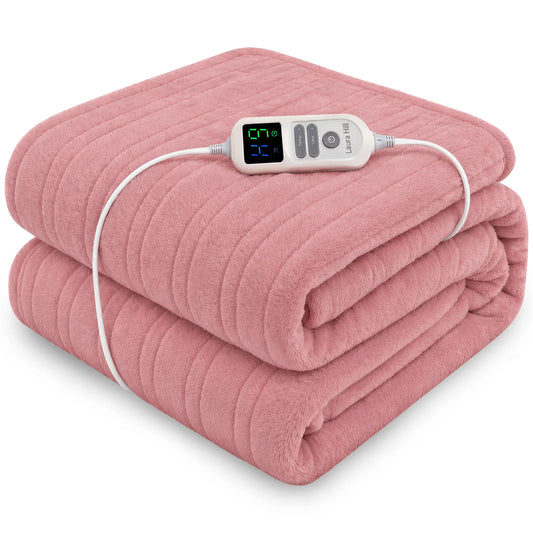 Laura Hill Xl Electric Heated Blanket Throw Soft Coral Fleece With 10 Heat Settings - Pink V240-THRG-KH-200-PK