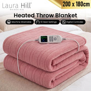 Laura Hill Xl Electric Heated Blanket Throw Soft Coral Fleece With 10 Heat Settings - Pink V240-THRG-KH-200-PK