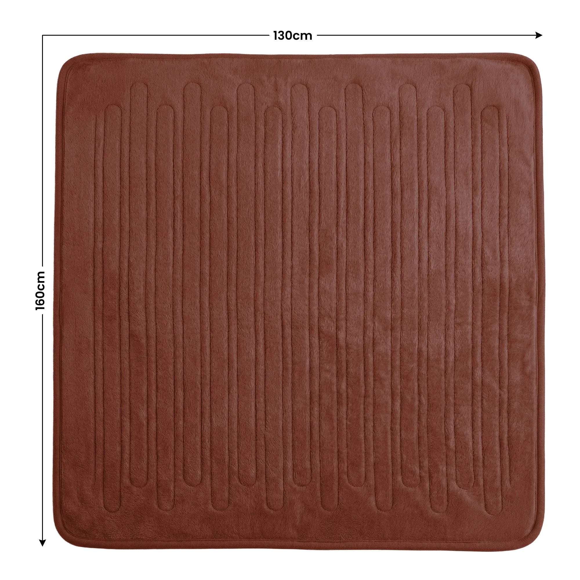 Laura Hill Electric Heated Blanket Throw Soft Coral Fleece w/ 9 Heat Settings - Brown V240-THRG-KH-BRN