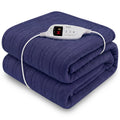 Laura Hill Electric Heated Blanket Throw Soft Coral Fleece w/ 9 Heat Settings - Blue V240-THRG-KH-BU