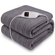 Laura Hill Electric Heated Blanket Throw Soft Coral Fleece w/ 9 Heat Settings - Grey V240-THRG-KH-GY