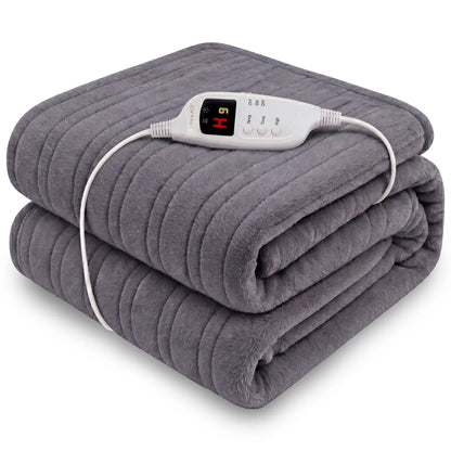 Laura Hill Electric Heated Blanket Throw Soft Coral Fleece w/ 9 Heat Settings - Grey V240-THRG-KH-GY