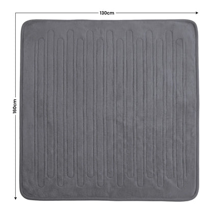 Laura Hill Electric Heated Blanket Throw Soft Coral Fleece w/ 9 Heat Settings - Grey V240-THRG-KH-GY