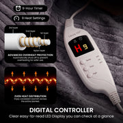 Laura Hill Electric Heated Blanket Throw Soft Coral Fleece w/ 9 Heat Settings - Grey V240-THRG-KH-GY
