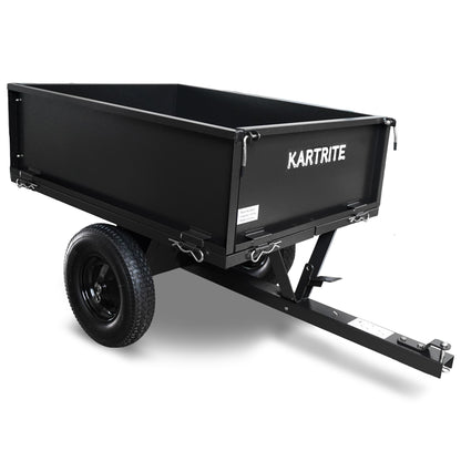 Kartrite Heavy Duty Dump Cart 270kg Capacity Pneumatic Tyres Quick Release Pedal Removable Tailgate Trailer V240-TLY-SPR-39C-BK