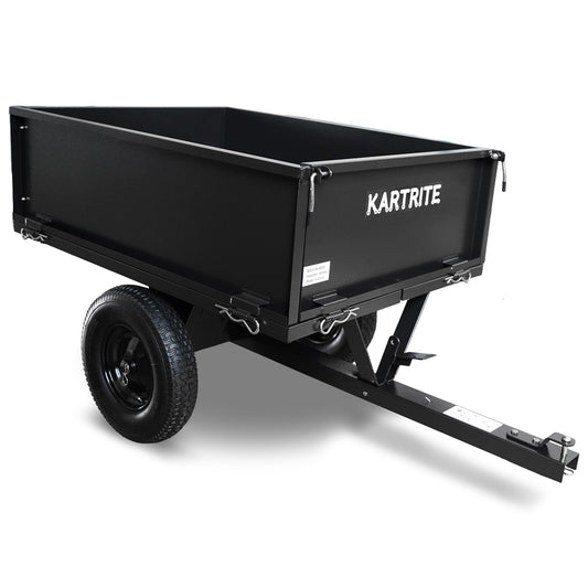 Kartrite Heavy Duty Dump Cart 270kg Capacity Pneumatic Tyres Quick Release Pedal Removable Tailgate Trailer V240-TLY-SPR-39C-BK