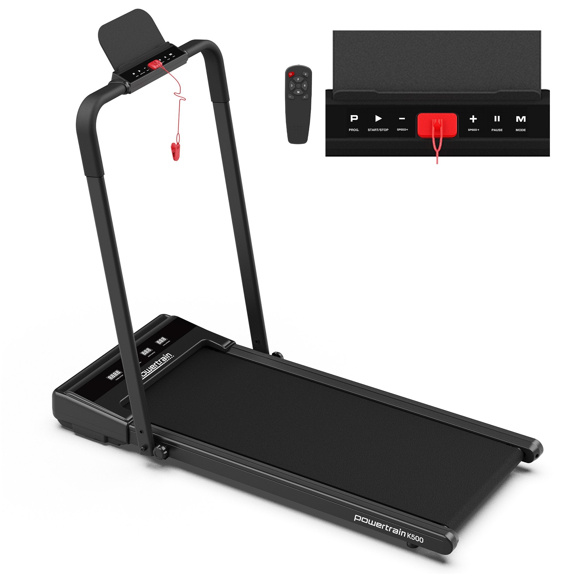 Powertrain K500 Walking Pad Treadmill 2 in 1 Foldable Walking & Running Machine w/2.5HP Motor Dual LED V240-TML-HSM-K500