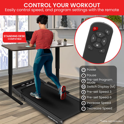 Powertrain K500 Walking Pad Treadmill 2 in 1 Foldable Walking & Running Machine w/2.5HP Motor Dual LED V240-TML-HSM-K500
