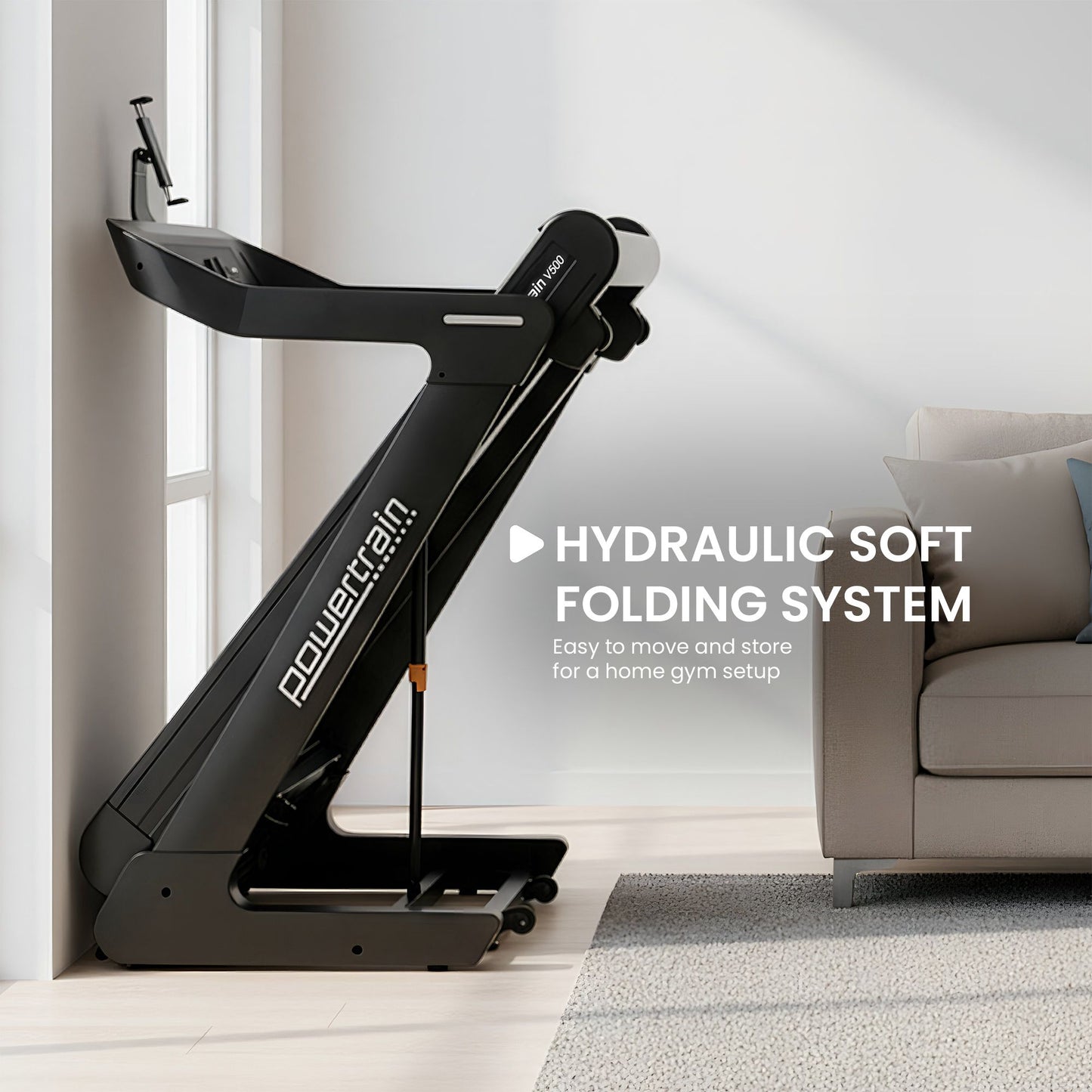 Powertrain V500 3hp Foldable Treadmill Cardio Running Automatic Incline Machine V240-TML-HSM-V500