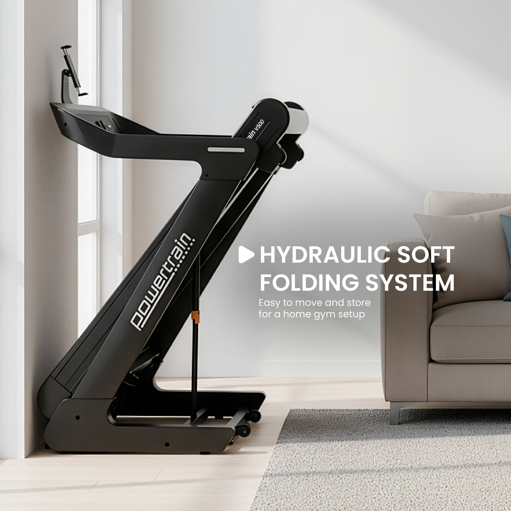 Powertrain V500 3hp Foldable Treadmill Cardio Running Automatic Incline Machine V240-TML-HSM-V500