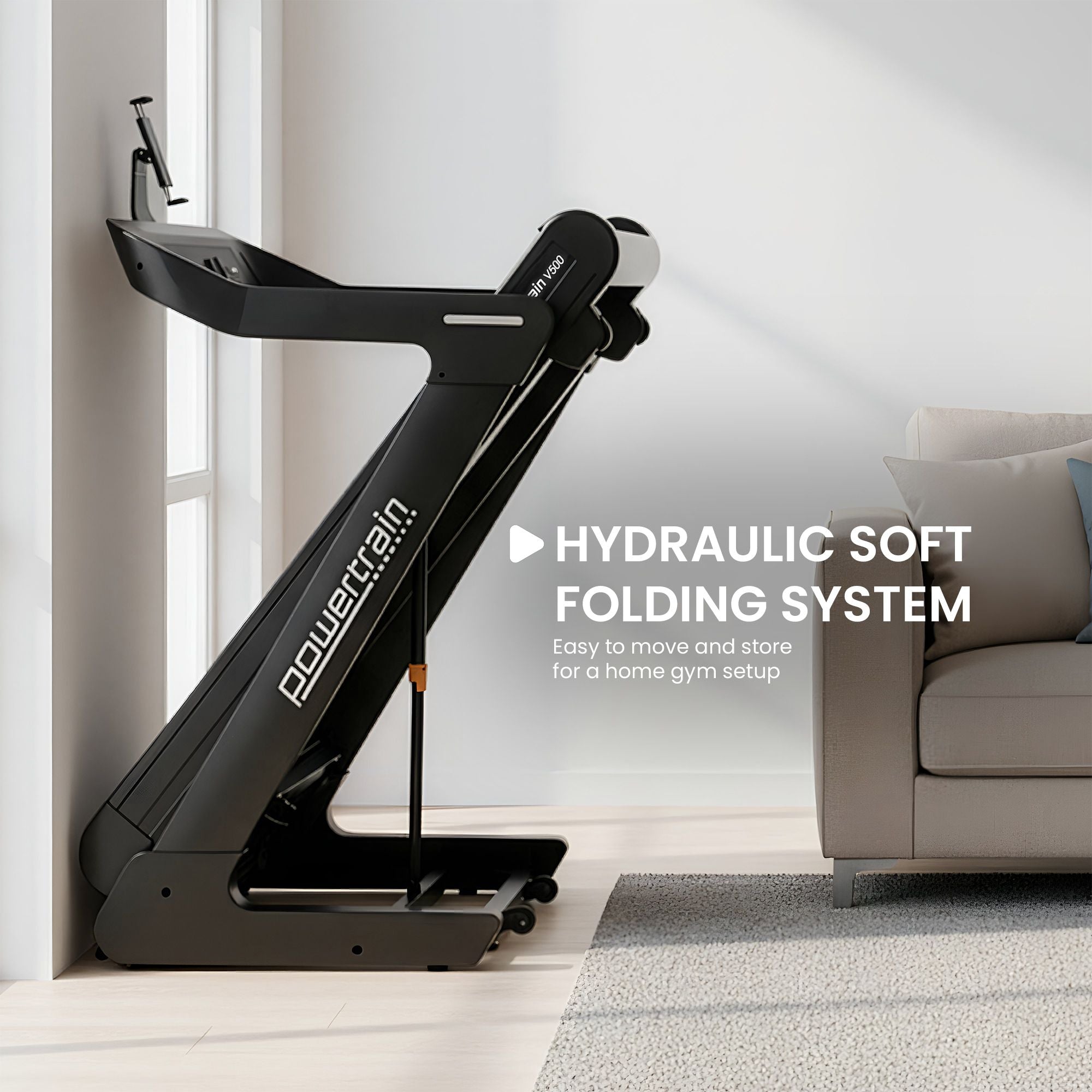 Powertrain V500 3hp Foldable Treadmill Cardio Running Automatic Incline Machine V240-TML-HSM-V500