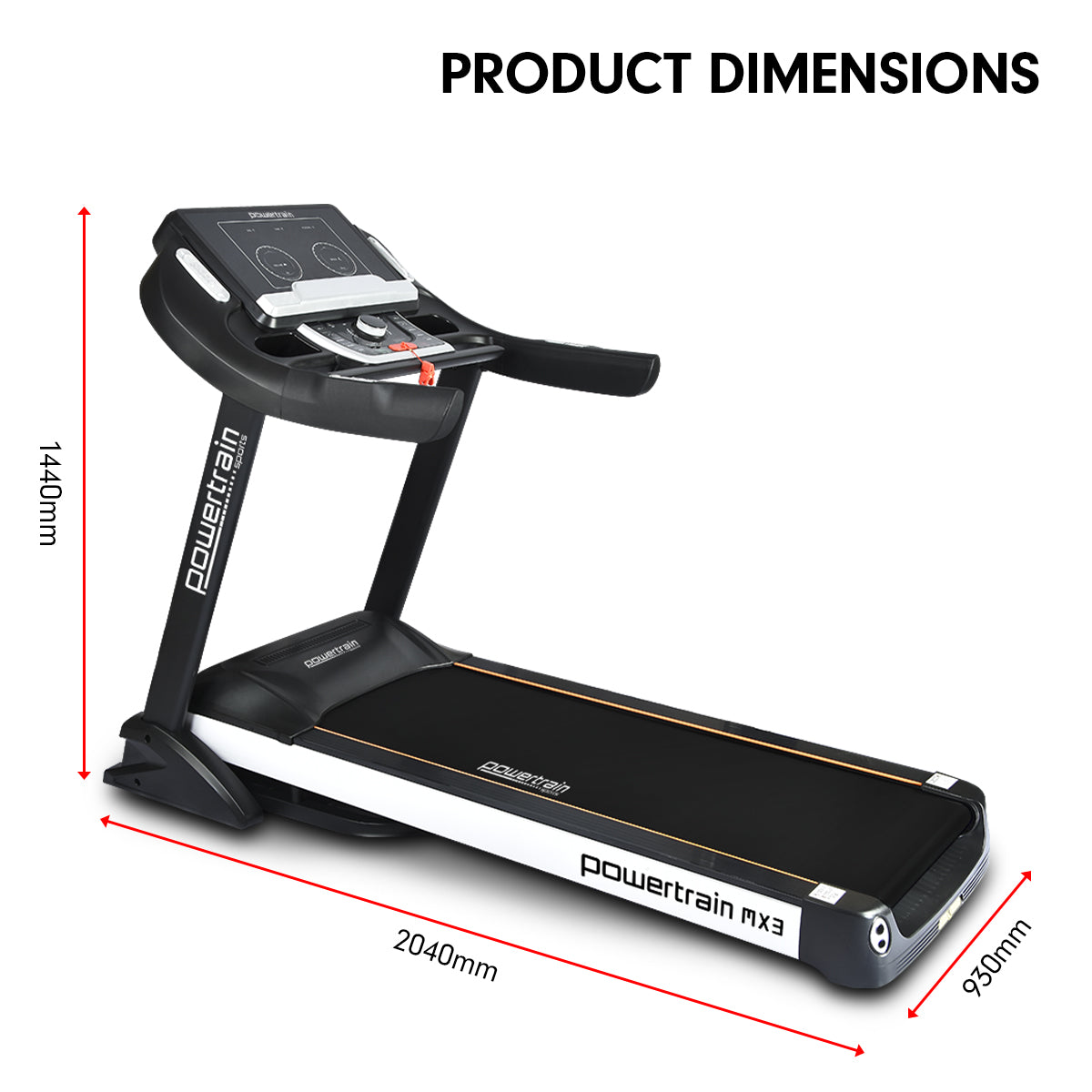 Powertrain MX3 Treadmill Performance Home Gym Cardio Machine V240-TML-LJJ-MX3