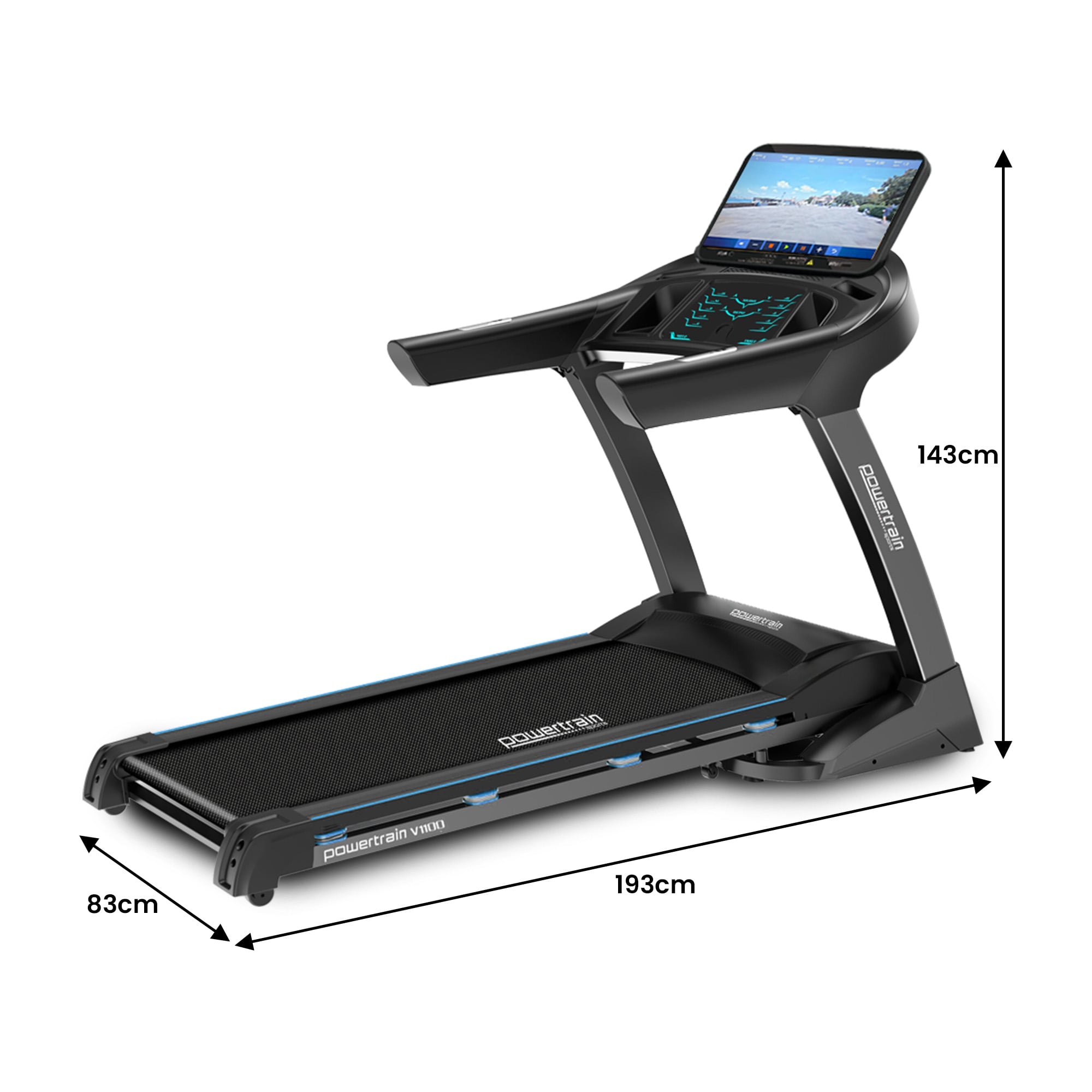 Powertrain V1100 Treadmill with Wifi Touch Screen & Incline V240-TML-LJJ-V1100