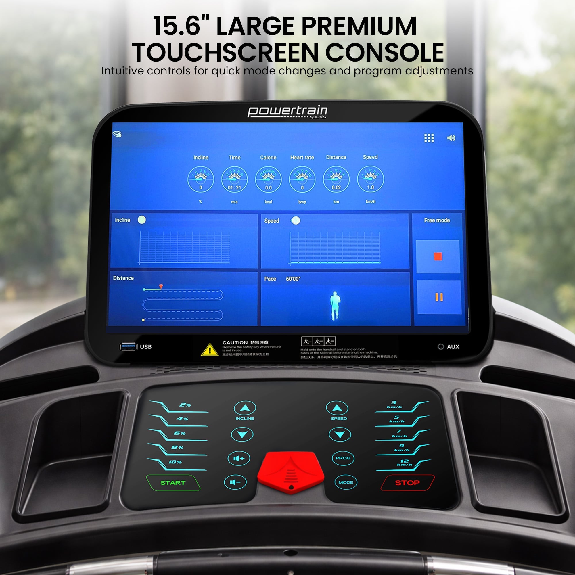 Powertrain V1100 Treadmill with Wifi Touch Screen & Incline V240-TML-LJJ-V1100