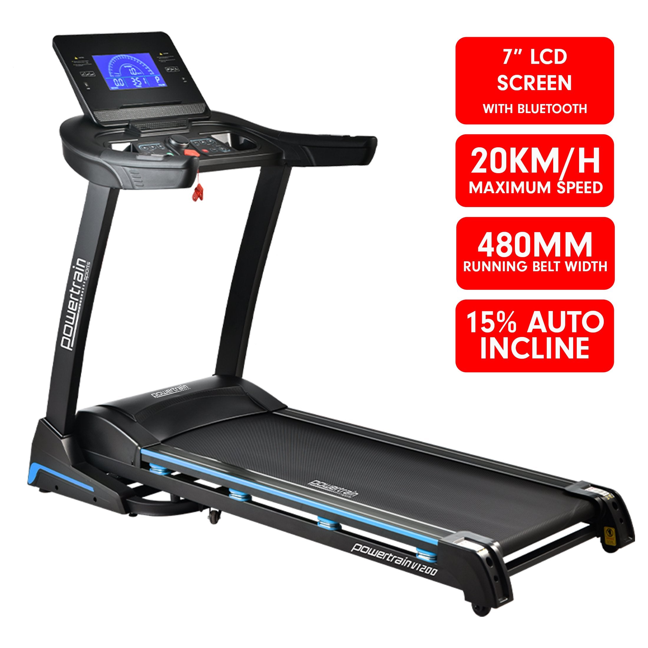 Powertrain V1200 Treadmill with Shock-Absorbing System V240-TML-LJJ-V1200