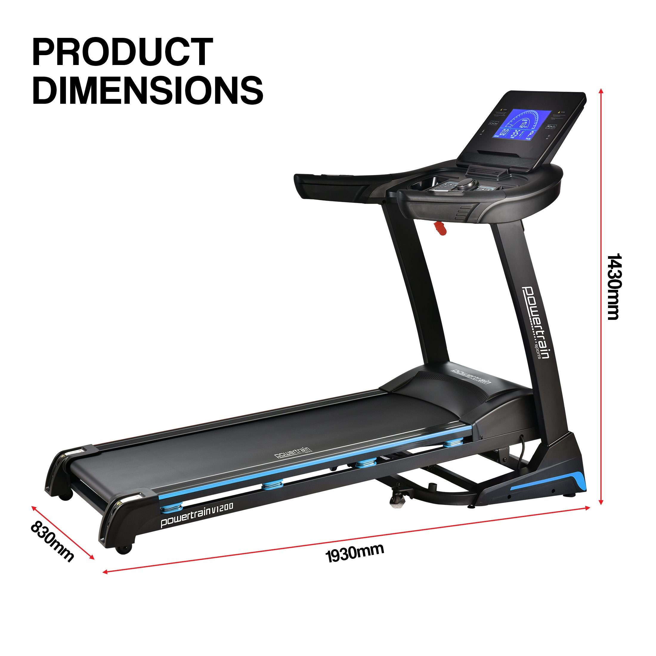Powertrain V1200 Treadmill with Shock-Absorbing System V240-TML-LJJ-V1200