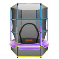 Kahuna 4.5ft Trampoline Round Free Safety Net Spring Pad Cover Mat Outdoor Blue Purple V240-TRA-FJP-45-BUPU