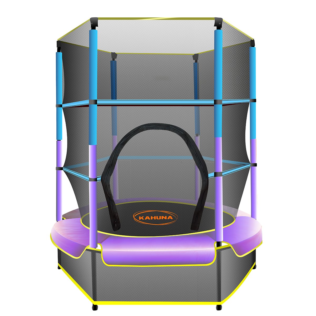 Kahuna 4.5ft Trampoline Round Free Safety Net Spring Pad Cover Mat Outdoor Blue Purple V240-TRA-FJP-45-BUPU