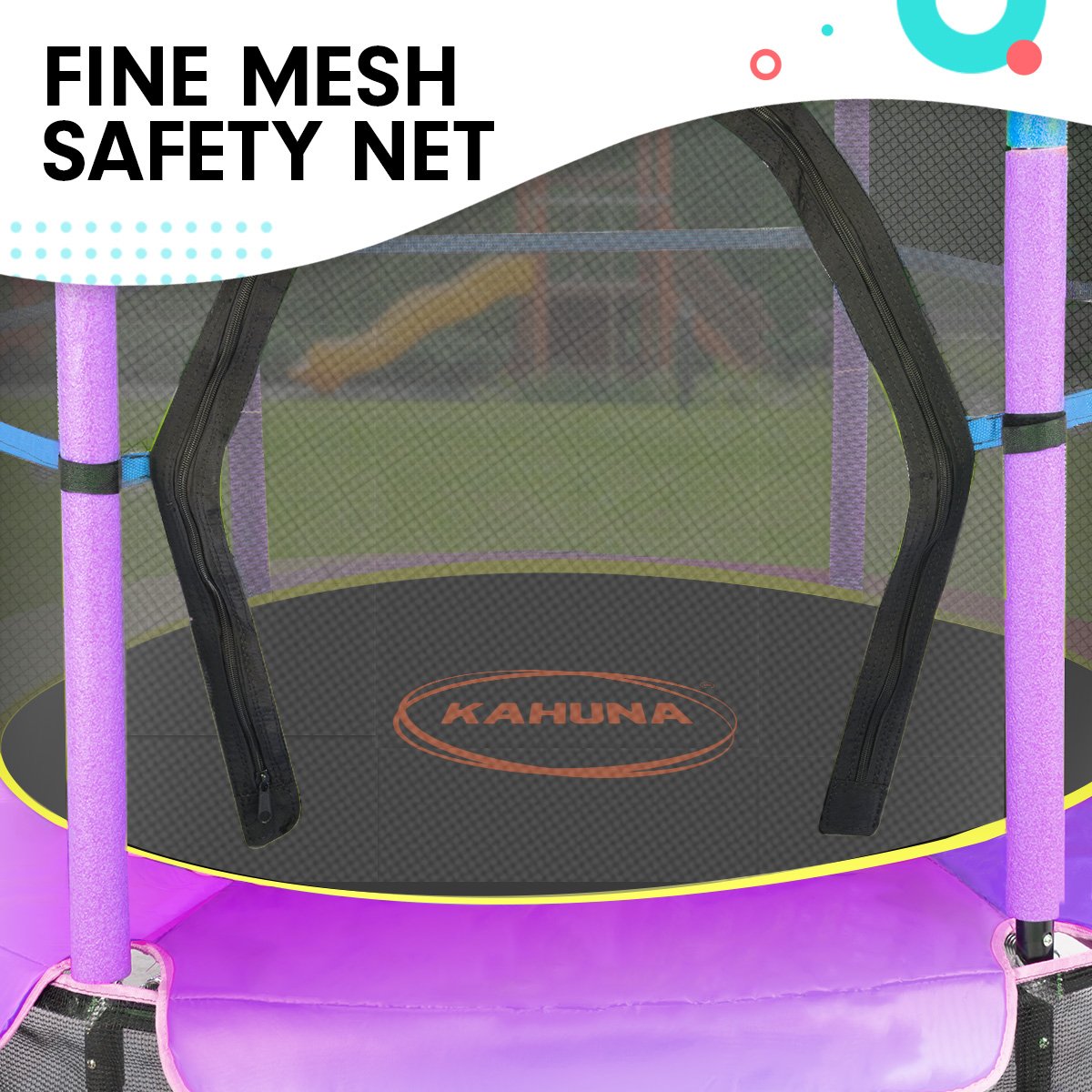 Kahuna 4.5ft Trampoline Round Free Safety Net Spring Pad Cover Mat Outdoor Blue Purple V240-TRA-FJP-45-BUPU