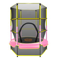 Kahuna 4.5ft Trampoline Round Free Safety Net Spring Pad Cover Mat Yellow Pink V240-TRA-FJP-45-YLPK