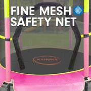 Kahuna 4.5ft Trampoline Round Free Safety Net Spring Pad Cover Mat Yellow Pink V240-TRA-FJP-45-YLPK