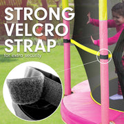 Kahuna 4.5ft Trampoline Round Free Safety Net Spring Pad Cover Mat Yellow Pink V240-TRA-FJP-45-YLPK
