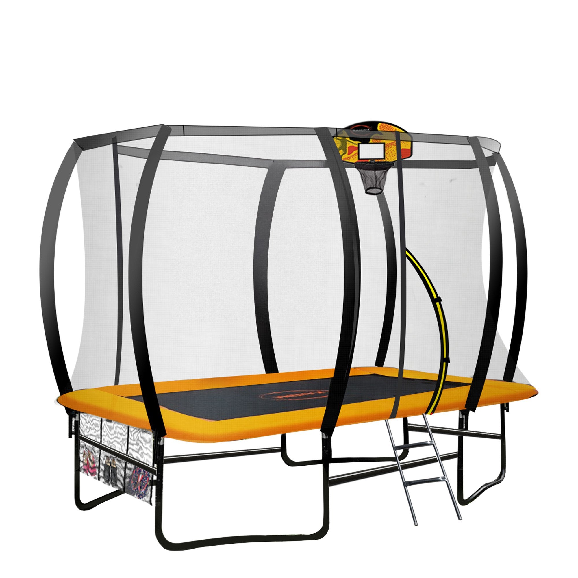 Kahuna 6 Ft X 9 Ft Rectangular Outdoor Trampoline With Basketball Set - Orange V240-TRA-FJP-RCT-69V-BB