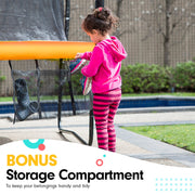 Kahuna 6 Ft X 9 Ft Rectangular Outdoor Trampoline With LED Basketball Set Orange V240-TRA-FJP-RCT-69V-LED