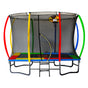 Kahuna Rectangular Trampoline 6x9ft with L.E.D BB Set Rainbow V240-TRA-FJP-RCT-69V-RB-BB-LED