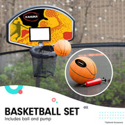 Kahuna Rectangular Trampoline 6x9ft with L.E.D BB Set Rainbow V240-TRA-FJP-RCT-69V-RB-BB-LED
