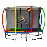 Kahuna Rectangular Trampoline 6x9ft with L.E.D BB Set Rainbow V240-TRA-FJP-RCT-69V-RB-BB-LED