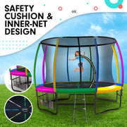 Kahuna 8ft Outdoor Rainbow Trampoline For Kids And Children Suited For Fitness Exercise Gymnastics With V240-TRA-KAH-08-RB