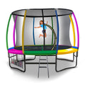 Kahuna 10ft Outdoor Trampoline Kids Children With Safety Enclosure Pad Mat Ladder - Rainbow V240-TRA-KAH-10-RB