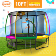Kahuna 10ft Outdoor Trampoline Kids Children With Safety Enclosure Pad Mat Ladder Basketball Hoop Set - V240-TRA-KAH-10-RB-BB