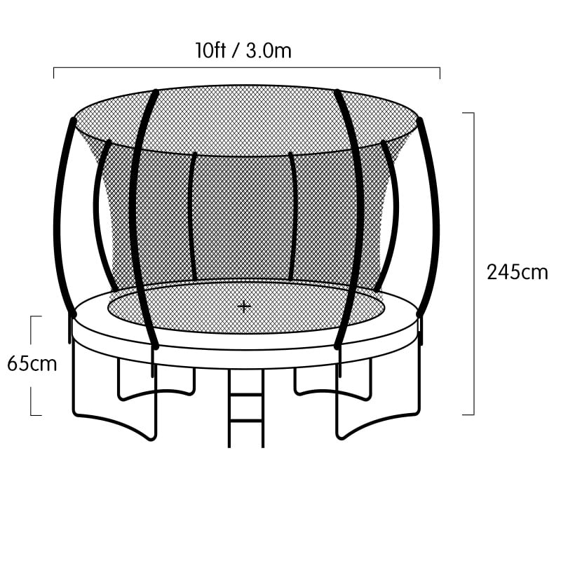 Kahuna 10ft Outdoor Trampoline Kids Children With Safety Enclosure Pad Mat Ladder Basketball Hoop Set - V240-TRA-KAH-10-RB-BB