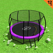 Kahuna 12ft Trampoline Free Ladder Spring Mat Net Safety Pad Cover Round Enclosure - Purple V240-TRA-KAH-12-PU