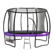 Kahuna 12ft Trampoline Free Ladder Spring Mat Net Safety Pad Cover Round Enclosure - Purple V240-TRA-KAH-12-PU