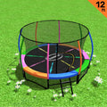 Kahuna 12ft Trampoline Free Ladder Spring Mat Net Safety Pad Cover Round Enclosure - Rainbow V240-TRA-KAH-12-RB