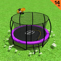 Kahuna 14ft Outdoor Trampoline Kids Children With Safety Enclosure Pad Mat Ladder Basketball Hoop Set - Purple V240-TRA-KAH-14-PU-BB
