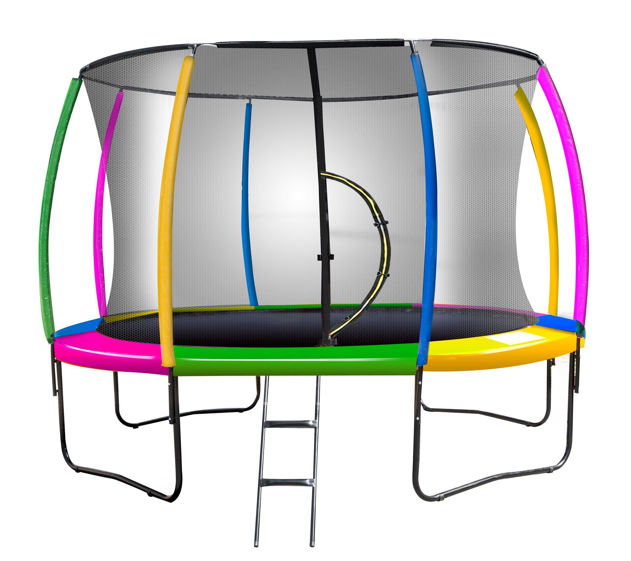 Kahuna 14ft Trampoline Free Ladder Spring Mat Net Safety Pad Cover Round Enclosure - Rainbow V240-TRA-KAH-14-RB