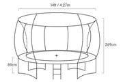 Kahuna 14ft Trampoline Free Ladder Spring Mat Net Safety Pad Cover Round Enclosure - Rainbow V240-TRA-KAH-14-RB