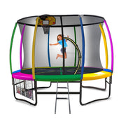 Kahuna 14ft Outdoor Trampoline Kids Children With Safety Enclosure Pad Mat Ladder Basketball Hoop Set - V240-TRA-KAH-14-RB-BB