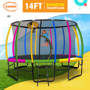 Kahuna 14ft Outdoor Trampoline Kids Children With Safety Enclosure Pad Mat Ladder Basketball Hoop Set - V240-TRA-KAH-14-RB-BB