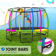 Kahuna 14ft Outdoor Trampoline Kids Children With Safety Enclosure Pad Mat Ladder Basketball Hoop Set - V240-TRA-KAH-14-RB-BB