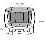Kahuna 14ft Outdoor Trampoline Kids Children With Safety Enclosure Pad Mat Ladder Basketball Hoop Set - V240-TRA-KAH-14-RB-BB