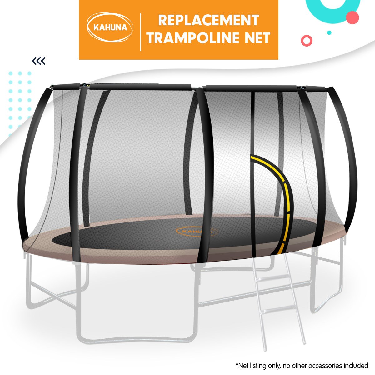 Kahuna Replacement Trampoline Net for 8ft x 14ft Oval Trampoline V240-TRA-OVL-NET-814